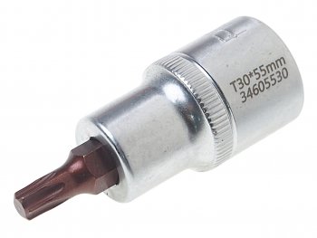 210 р. Бита-головка 12 TORX T30х55мм Premium ROCKFORCE ROCKFORCE rf-34605530pr  с доставкой в г. Пермь. Увеличить фотографию 1