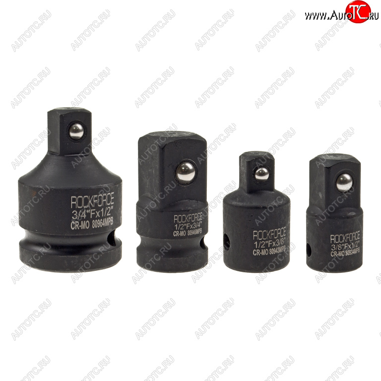 1 429 р. Набор адаптеров 34(F)x12(M),12(F)x34(M),38(F)x12(M),12(F)x38(M) ударных 4 пр. ROCKFORCE ROCKFORCE rf-4048mpb  с доставкой в г. Пермь