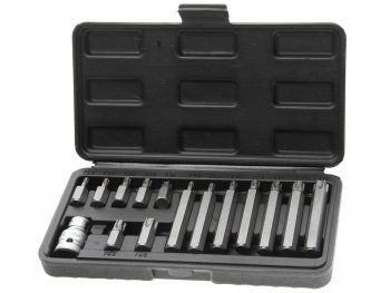 1 029 р. Набор бит 12 TORX T20-T55 3075мм 15 предметов с держателем в кейсе ROCKFORCE ROCKFORCE rf-4156c  с доставкой в г. Пермь. Увеличить фотографию 1