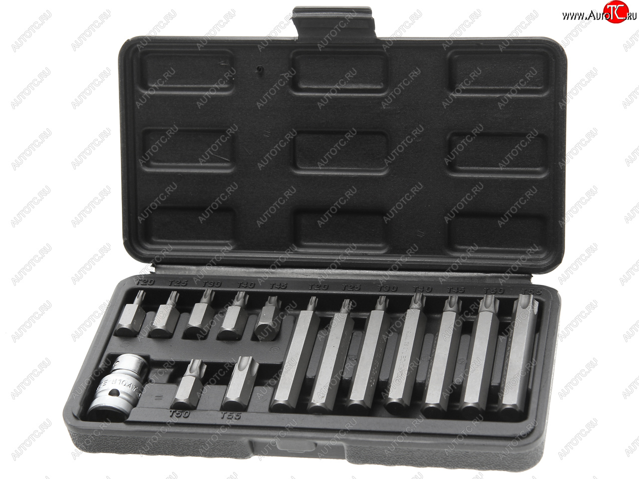 1 029 р. Набор бит 12 TORX T20-T55 3075мм 15 предметов с держателем в кейсе ROCKFORCE ROCKFORCE rf-4156c  с доставкой в г. Пермь