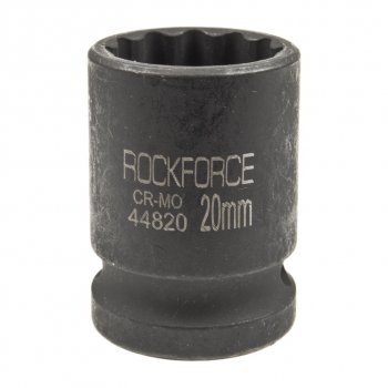 195 р. Головка торцевая 12 20мм 12-ти гранная ударная L=58мм ROCKFORCE ROCKFORCE rf-44820  с доставкой в г. Пермь. Увеличить фотографию 1