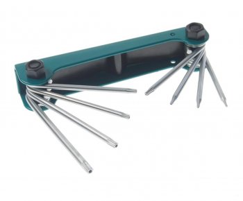 639 р. Набор ключей TORX T5H-T10H,T15H,T20H складной c отверстием 8 предметов ROCKFORCE ROCKFORCE rf-5087tf  с доставкой в г. Пермь. Увеличить фотографию 1