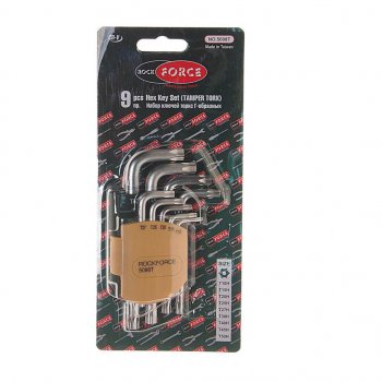 819 р. Набор ключей TORX T10Н-Т50H Г-образных 9 предметов с держателем ROCKFORCE ROCKFORCE rf-5098t  с доставкой в г. Пермь. Увеличить фотографию 3