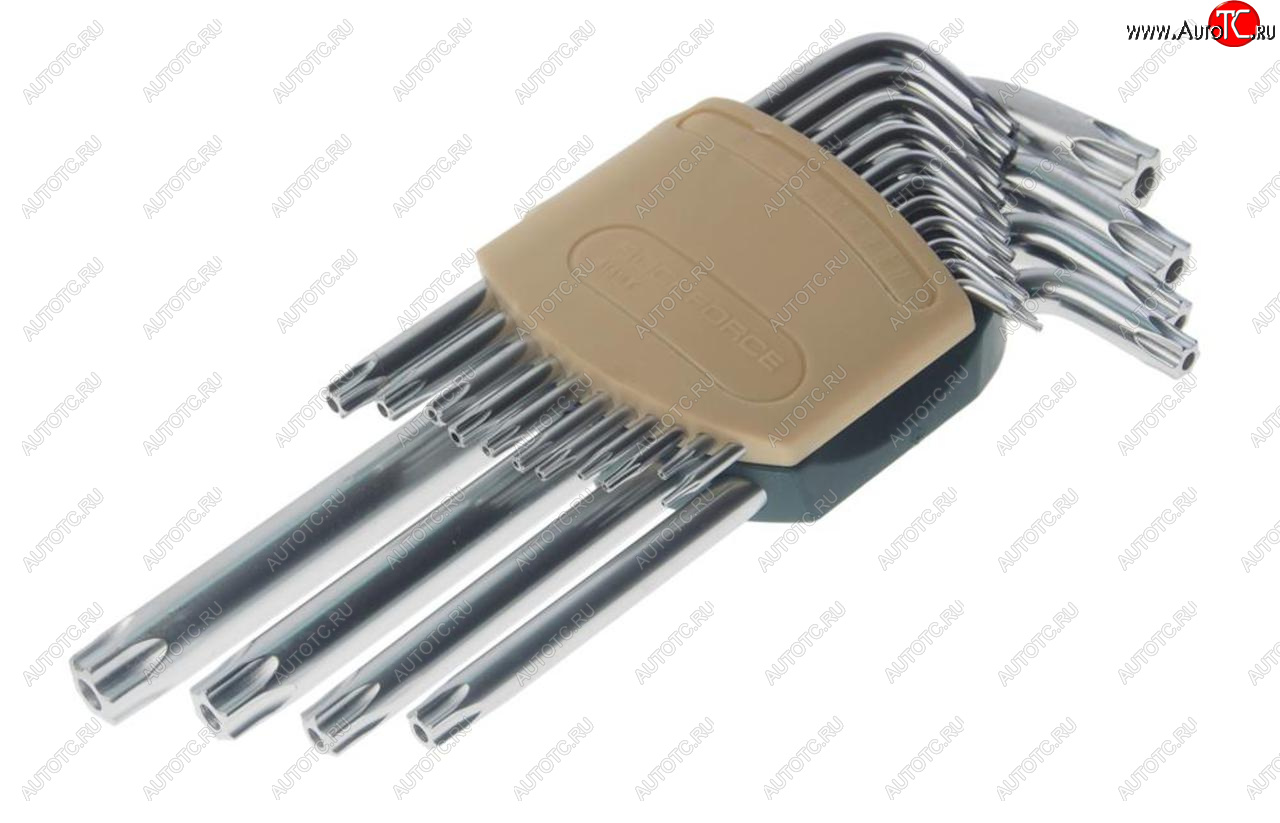 2 249 р. Набор ключей TORX Т6Н-Т60Н Г-образных удлиненных с отверстием 15 предметов с держателем ROCKFORCE ROCKFORCE rf-5151lt  с доставкой в г. Пермь