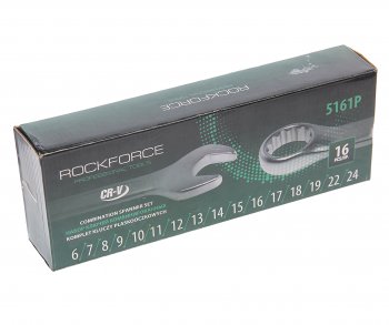 3 059 р. Набор ключей комбинированных 6-24мм 16 предметов на полотне ROCKFORCE ROCKFORCE rf-5161p  с доставкой в г. Пермь. Увеличить фотографию 4