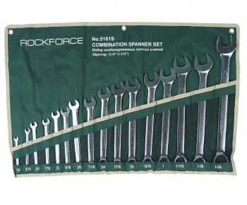 5 699 р. Набор ключей комбинированных 1-1516 16 предметов на полотне ROCKFORCE ROCKFORCE rf-5161s  с доставкой в г. Пермь. Увеличить фотографию 1
