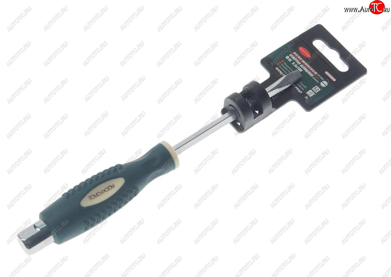 369 р. Отвертка шлицевая SL 5.5х100мм силовая (сталь CrV) ROCKFORCE ROCKFORCE rf-70255100  с доставкой в г. Пермь