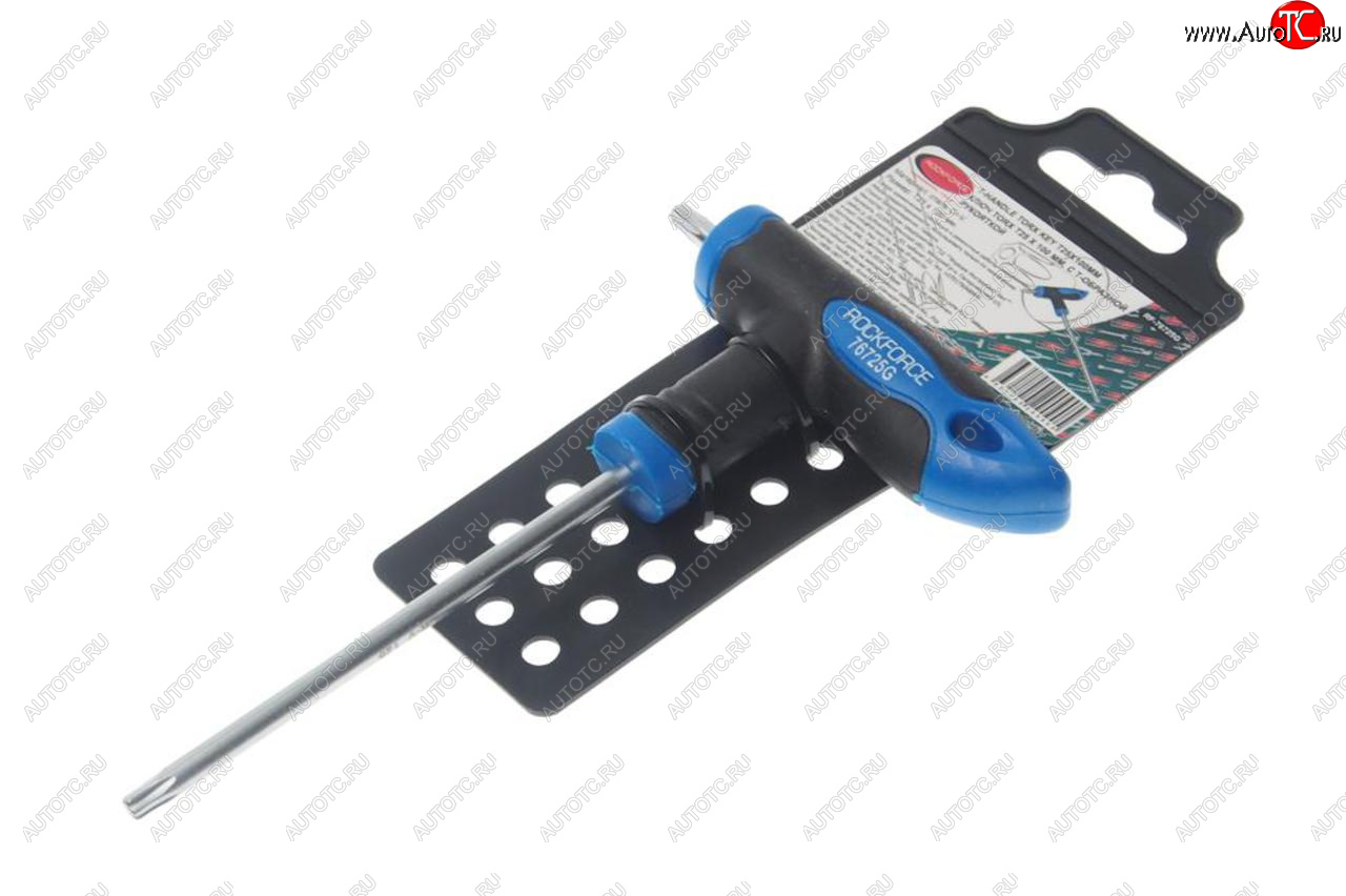 281 р. Ключ TORX Т-образный T25х100мм с резиновой ручкой с держателем ROCKFORCE ROCKFORCE rf-76725g  с доставкой в г. Пермь
