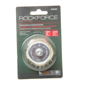 158 р. Кордщетка для дрели чашка 50мм латунь в блистере ROCKFORCE ROCKFORCE rf-bcr002  с доставкой в г. Пермь. Увеличить фотографию 1