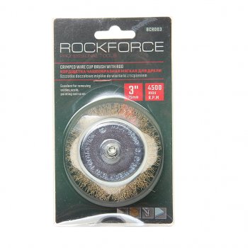 217 р. Кордщетка для дрели чашка 75мм латунь в блистере ROCKFORCE ROCKFORCE rf-bcr003  с доставкой в г. Пермь. Увеличить фотографию 1