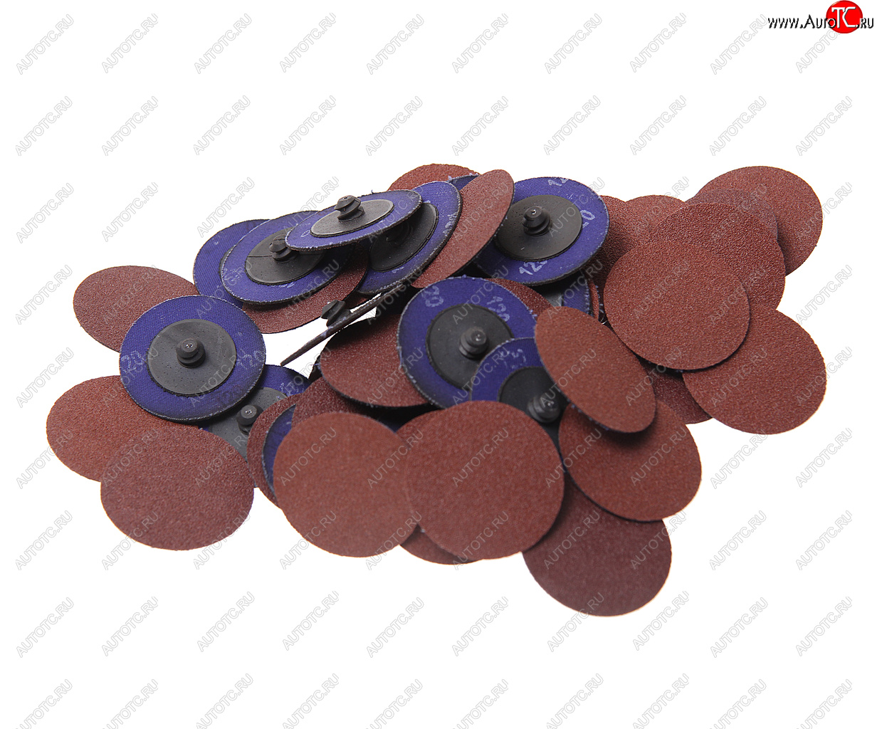 1 269 р. Круг шлифовальный 50мм (№120) абразивный коричневый 50шт. ROCKFORCE ROCKFORCE rf-bd2120a  с доставкой в г. Пермь