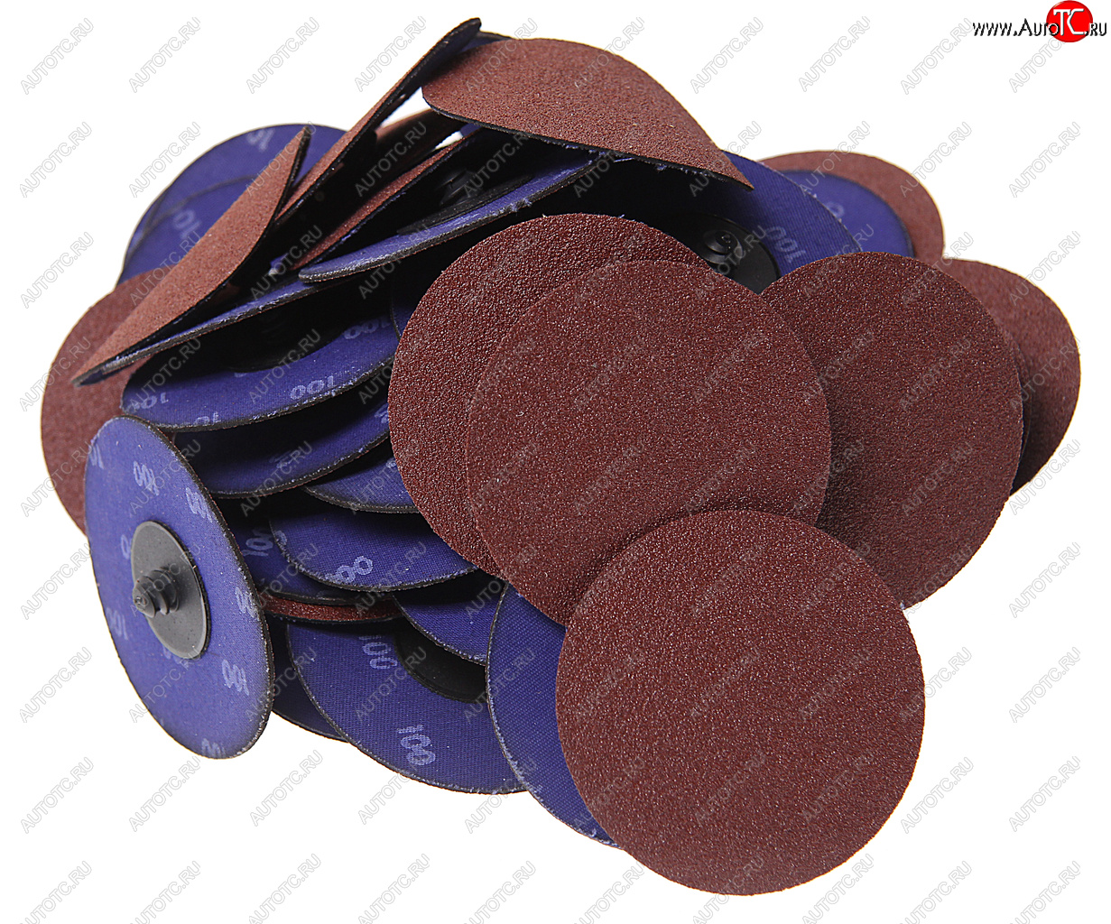 2 149 р. Круг шлифовальный 75мм (№100) абразивный коричневый 50шт. ROCKFORCE ROCKFORCE rf-bd3100a  с доставкой в г. Пермь