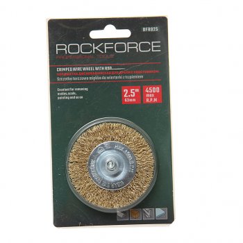158 р. Кордщетка для дрели дисковая 60мм латунь в блистере ROCKFORCE ROCKFORCE rf-bfr025  с доставкой в г. Пермь. Увеличить фотографию 1