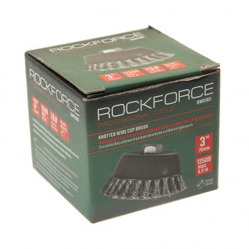 369 р. Кордщетка для УШМ чашка 75мм витая сталь ROCKFORCE ROCKFORCE rf-bwc103  с доставкой в г. Пермь. Увеличить фотографию 3