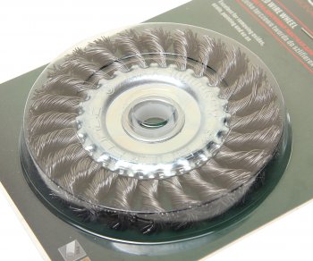 479 р. Кордщетка для УШМ дисковая 125мм витая сталь в блистере ROCKFORCE ROCKFORCE rf-bwf105  с доставкой в г. Пермь. Увеличить фотографию 2