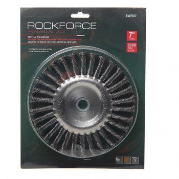 699 р. Кордщетка для УШМ дисковая 175мм витая сталь в блистере ROCKFORCE ROCKFORCE rf-bwf107  с доставкой в г. Пермь. Увеличить фотографию 2