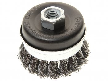 329 р. Кордщетка для УШМ чашка 60мм витая сталь в блистере ROCKFORCE ROCKFORCE rf-bwg125  с доставкой в г. Пермь. Увеличить фотографию 1