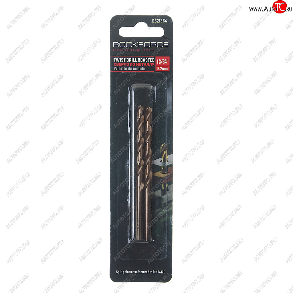 141 р. Сверло по металлу 5.2мм HSS Cobalt (2шт.) ROCKFORCE ROCKFORCE rf-ds21364  с доставкой в г. Пермь