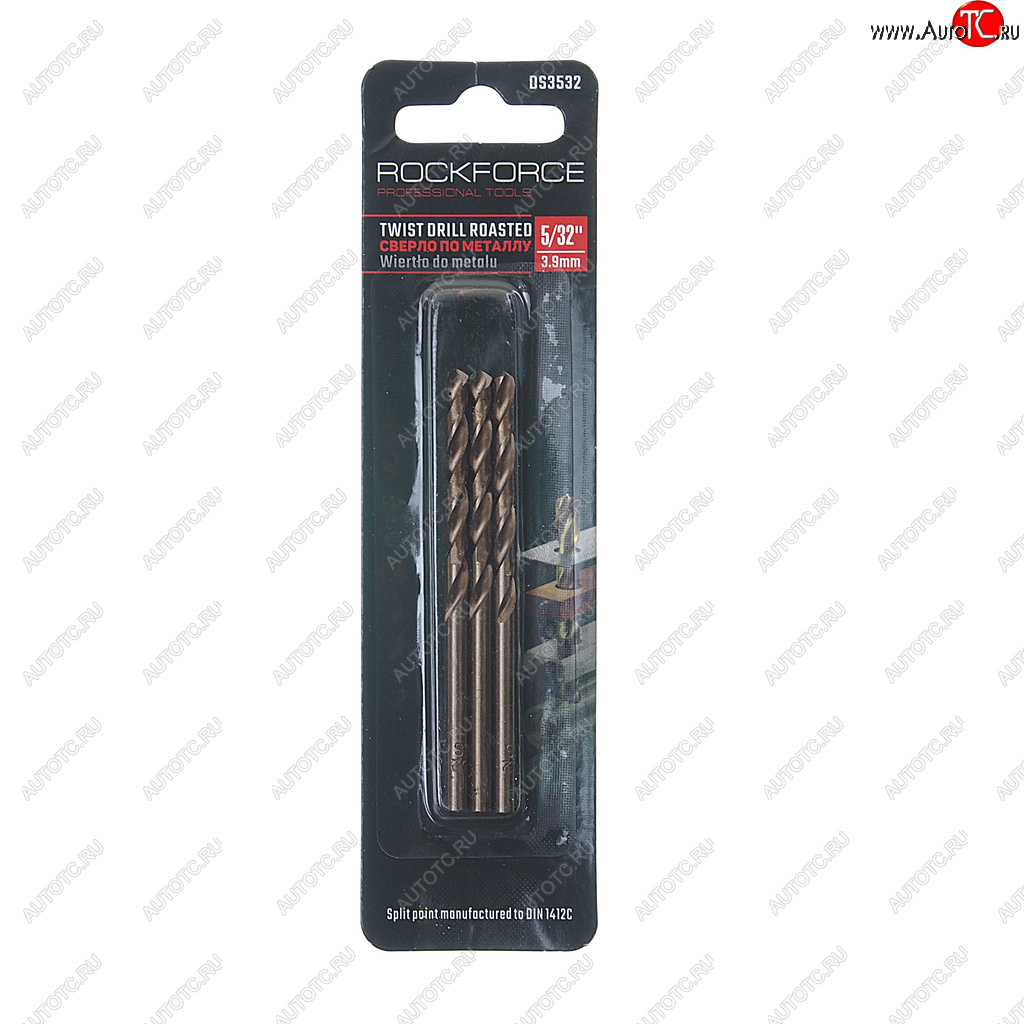 133 р. Сверло по металлу 3.9мм HSS Cobalt (3шт.) ROCKFORCE ROCKFORCE rf-ds3532  с доставкой в г. Пермь