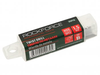 126 р. Сверло по металлу 1.5мм HSS (10шт.) ROCKFORCE ROCKFORCE rf-dsp15  с доставкой в г. Пермь. Увеличить фотографию 2