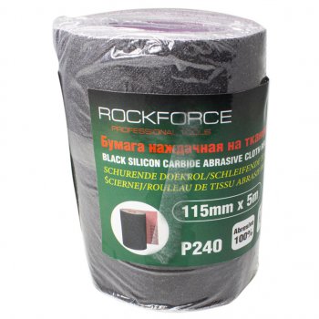 469 р. Бумага наждачная P-240 115ммх5м на тканевой основе рулон ROCKFORCE ROCKFORCE rf-fb2240c  с доставкой в г. Пермь. Увеличить фотографию 1