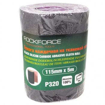 559 р. Бумага наждачная P-320 115ммх5м на тканевой основе рулон ROCKFORCE ROCKFORCE rf-fb2320c  с доставкой в г. Пермь. Увеличить фотографию 1