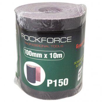 829 р. Бумага наждачная P-150 100ммх10м на тканевой основе рулон ROCKFORCE ROCKFORCE rf-fb4150c  с доставкой в г. Пермь. Увеличить фотографию 1