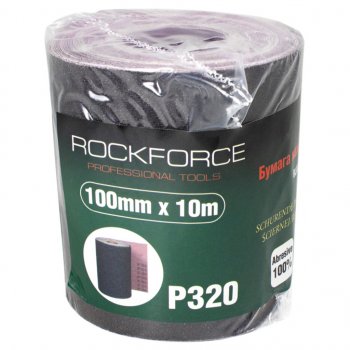 959 р. Бумага наждачная P-320 100ммх10м на тканевой основе рулон ROCKFORCE ROCKFORCE rf-fb4320c  с доставкой в г. Пермь. Увеличить фотографию 1