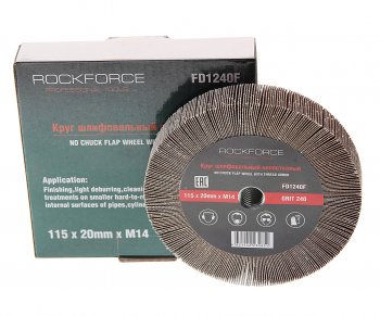 899 р. Круг лепестковый зачистной 115х20мм M14 (Grit 240) ROCKFORCE ROCKFORCE rf-fd1240f  с доставкой в г. Пермь. Увеличить фотографию 1