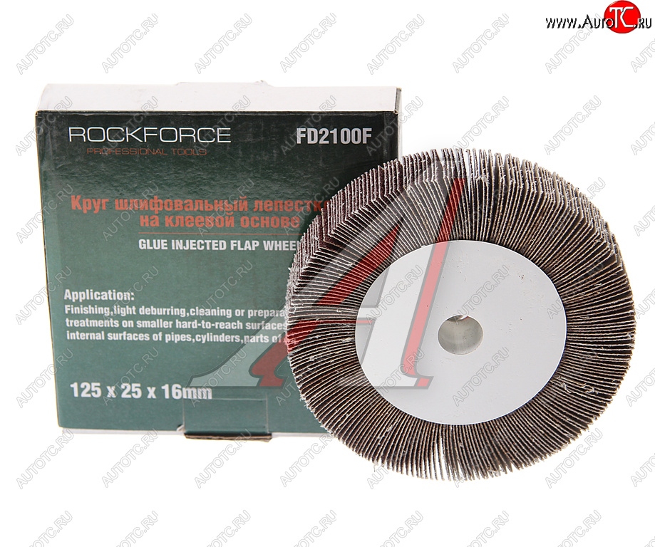 729 р. Круг лепестковый зачистной 125x25x16мм M14 (Grit 100) ROCKFORCE ROCKFORCE rf-fd2100f  с доставкой в г. Пермь