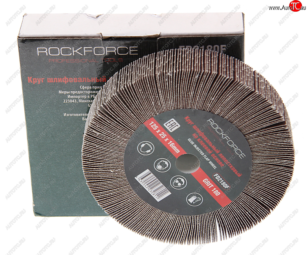 1 039 р. Круг лепестковый зачистной 125x25x16мм M14 (Grit 180) ROCKFORCE ROCKFORCE rf-fd2180f  с доставкой в г. Пермь