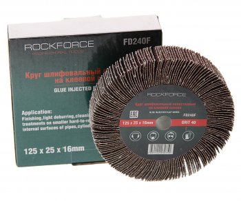899 р. Круг лепестковый зачистной 125x25x16мм M14 (Grit 40) ROCKFORCE ROCKFORCE rf-fd240f  с доставкой в г. Пермь. Увеличить фотографию 1