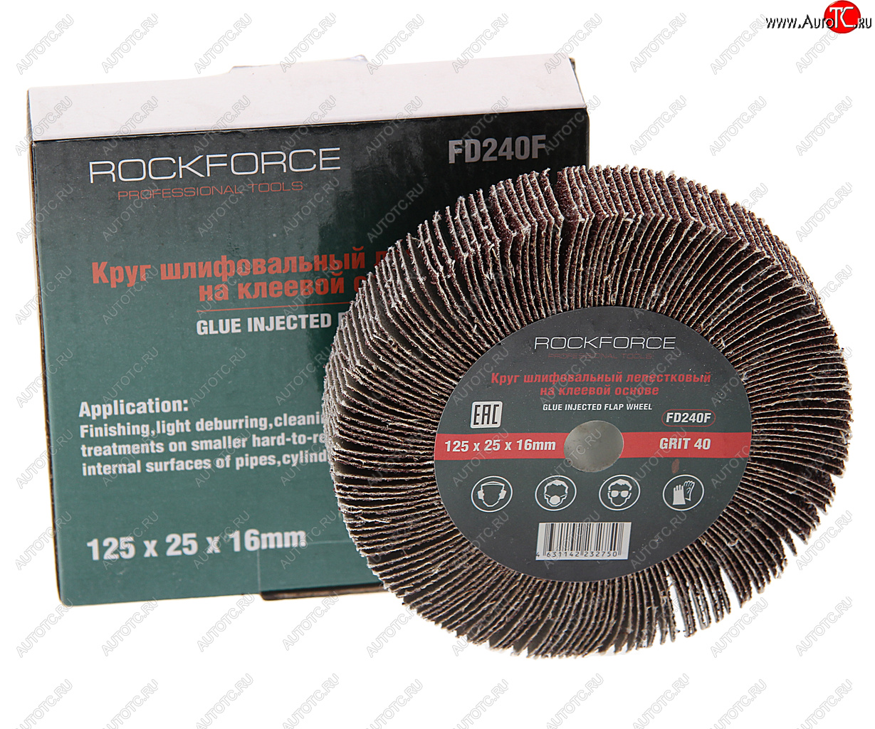 899 р. Круг лепестковый зачистной 125x25x16мм M14 (Grit 40) ROCKFORCE ROCKFORCE rf-fd240f  с доставкой в г. Пермь