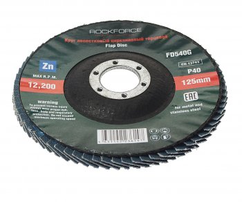 207 р. Круг лепестковый торцевой 125х22мм P40 ROCKFORCE ROCKFORCE rf-fd540g  с доставкой в г. Пермь. Увеличить фотографию 1