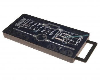 2 089 р. Набор метчиков и плашек метрический 16 предметов ROCKFORCE ROCKFORCE rf-pd016-1  с доставкой в г. Пермь. Увеличить фотографию 1