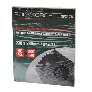 1 089 р. Бумага наждачная водостойкая P-240 (230х280) 50шт. ROCKFORCE ROCKFORCE rf-sp240w  с доставкой в г. Пермь. Увеличить фотографию 1
