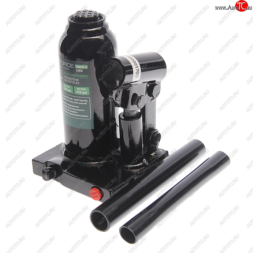 2 589 р. Домкрат бутылочный 2т 150-278мм с клапаном в кейсе ROCKFORCE ROCKFORCE rf-t90204s-euro  с доставкой в г. Пермь