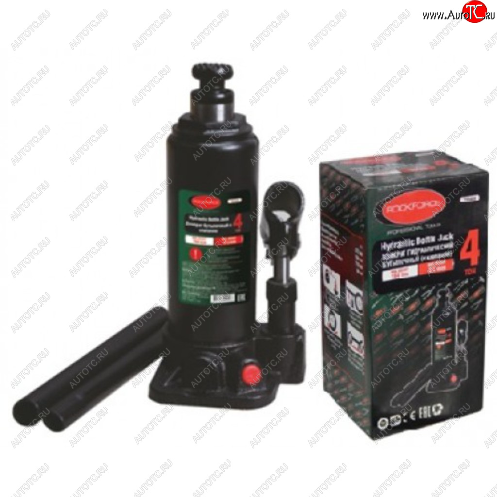 1 749 р. Домкрат бутылочный 4т 180-350мм с клапаном ROCKFORCE ROCKFORCE rf-t90404 ROCKFORCE rf-t90404  с доставкой в г. Пермь