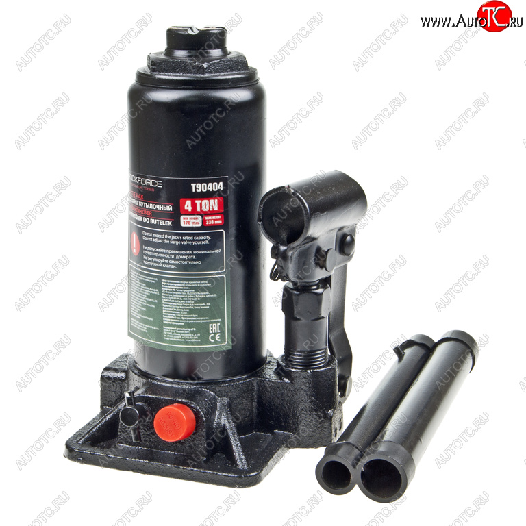 2 459 р. Домкрат бутылочный 4т 178-338мм с клапаном ROCKFORCE ROCKFORCE rf-t90404(ds)  с доставкой в г. Пермь