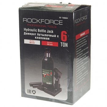 2 879 р. Домкрат бутылочный 6т 185-360мм с клапаном ROCKFORCE ROCKFORCE rf-t90604 ROCKFORCE rf-t90604  с доставкой в г. Пермь. Увеличить фотографию 3
