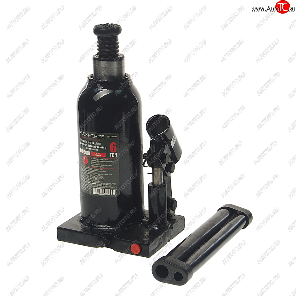 2 879 р. Домкрат бутылочный 6т 185-360мм с клапаном ROCKFORCE ROCKFORCE rf-t90604 ROCKFORCE rf-t90604  с доставкой в г. Пермь