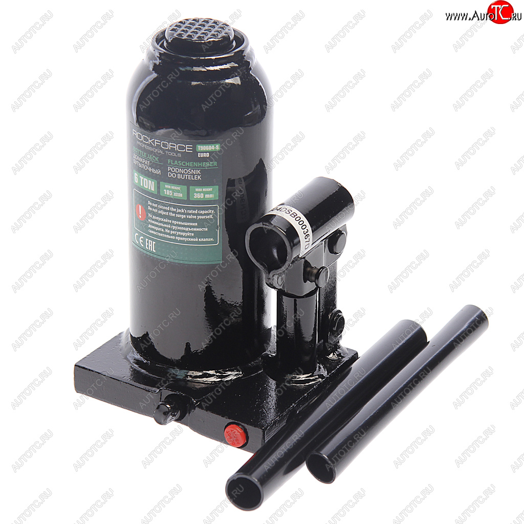 3 699 р. Домкрат бутылочный 6т 185-360мм с клапаном ROCKFORCE ROCKFORCE rf-t90604seuro  с доставкой в г. Пермь