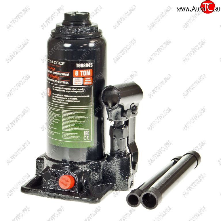 3 389 р. Домкрат бутылочный 8т 200-400мм с клапаном в кейсе ROCKFORCE ROCKFORCE rf-t90804s  с доставкой в г. Пермь