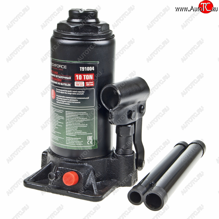3 199 р. Домкрат бутылочный 10т 200-385мм с клапаном ROCKFORCE ROCKFORCE rf-t91004(ds)  с доставкой в г. Пермь