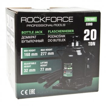 6 649 р. Домкрат бутылочный 20т 168-277мм низкопрофильный ROCKFORCE ROCKFORCE rf-t92007euro ROCKFORCE rf-t92007euro  с доставкой в г. Пермь. Увеличить фотографию 3