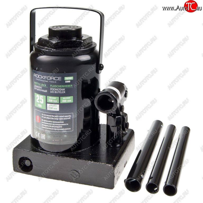 11 899 р. Домкрат бутылочный 25т 230-360мм низкопрофильный ROCKFORCE ROCKFORCE rf-t92507euro  с доставкой в г. Пермь