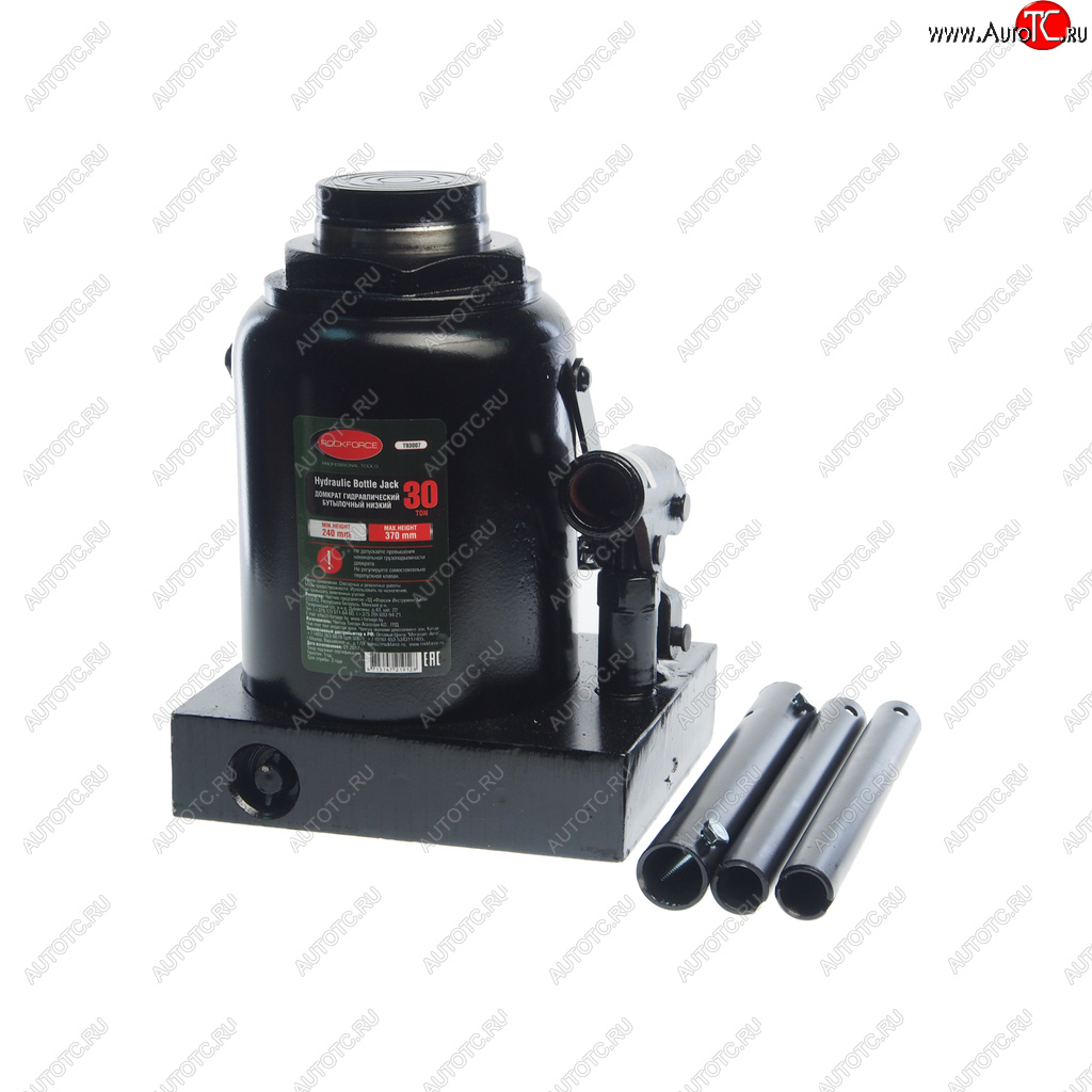 11 999 р. Домкрат бутылочный 30т 240-370мм низкопрофильный ROCKFORCE ROCKFORCE rf-t93007  с доставкой в г. Пермь