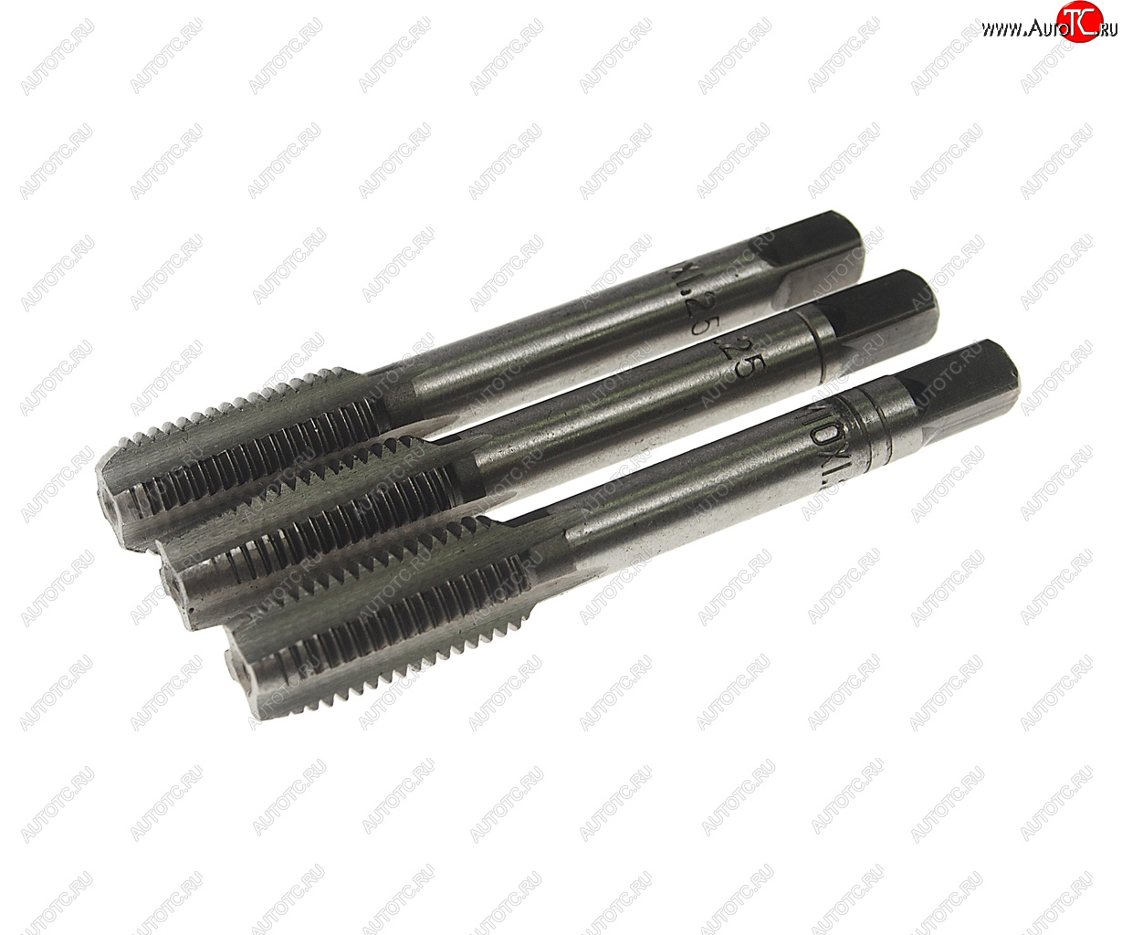 291 р. Метчик М10x1.25мм комплект 3шт. в пластиковом футляре ROCKFORCE ROCKFORCE rf-tap10125 ROCKFORCE rf-tap10125  с доставкой в г. Пермь