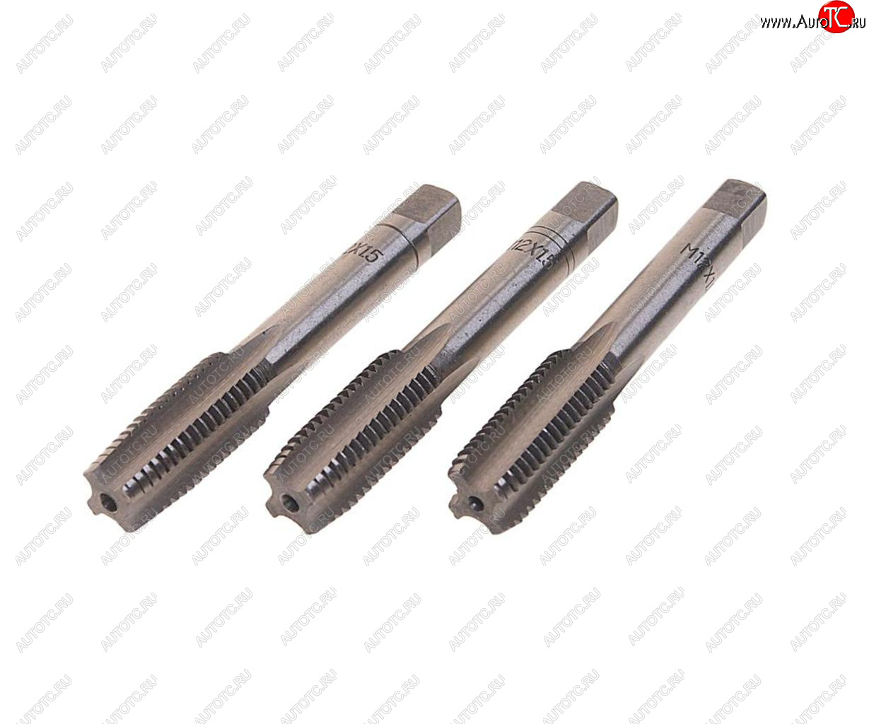 319 р. Метчик М12x1.5мм комплект 3шт. в пластиковом футляре ROCKFORCE ROCKFORCE rf-tap12150  с доставкой в г. Пермь