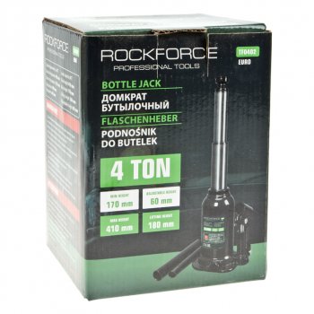 4 799 р. Домкрат бутылочный 4т 170-410мм 2-х плунжерный с клапаном ROCKFORCE ROCKFORCE rf-tf0402euro ROCKFORCE rf-tf0402euro  с доставкой в г. Пермь. Увеличить фотографию 3